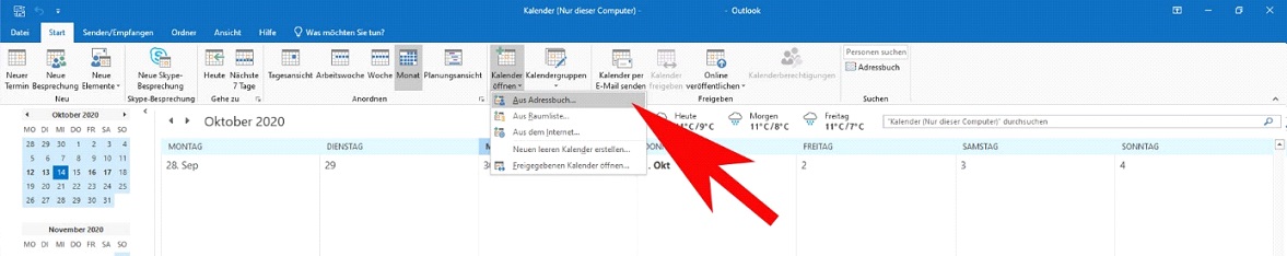Microsoft Outlook Kalender freigeben 2