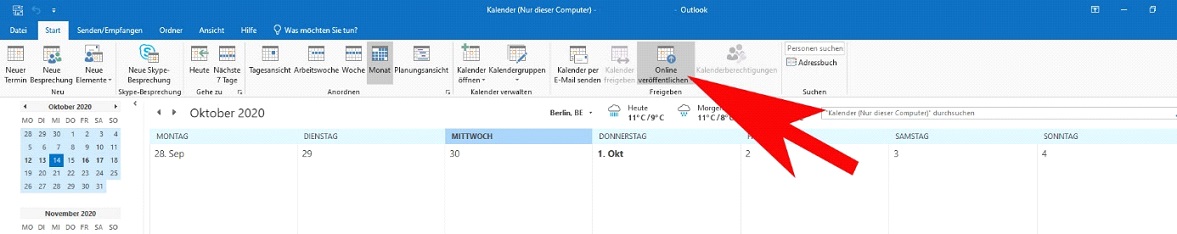 Microsoft Outlook Kalender freigeben 5