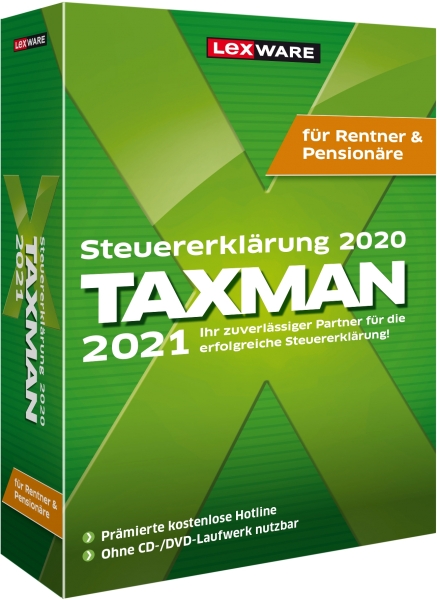 Lexware Taxman 2021 für Rentner und Pensionäre